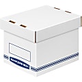 Bankers Box Organizers Storage Boxes - External Dimensions: 6.3" Width x 8.1" Depth x 6.5" Height - Medium Duty - Single/Double Wall - Stackable - White, Blue - For Storage - Recycled - 12 / Carton 1 thumbnail image