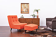 Ave Six Hudson Chair With Ottoman, Tangerine/Espresso