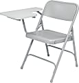 National Public Seating Folding Chair With Tablet Arm, Right, Gray, Set Of 2