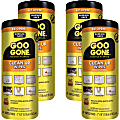 Goo Gone Tough Task Wipes - Wipe - 24 / Canister - 4 / Carton - White
