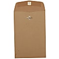 JAM Paper® Open-End Manila Catalog Envelopes With Clasp Closure, 6" x 9", Brown Kraft, Pack Of 10