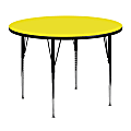 Flash Furniture 48" Round HP Laminate Activity Table With Standard Height-Adjustable Legs, Yellow
