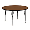 Flash Furniture 48" Round HP Laminate Activity Table With Short Height-Adjustable Legs, Oak