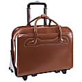 McKlein W-Series Willowbrook Wheeled Briefcase With 15" Laptop Pocket, Brown