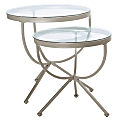 Monarch Specialties Liv Nesting Tables, 24-1/4"H x 24"W x 24"D, Silver, Set Of 2 Tables 1 thumbnail image