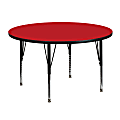 Flash Furniture 48" Round HP Laminate Activity Table With Short Height-Adjustable Legs, Red