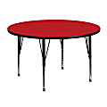 Flash Furniture 48" Round HP Laminate Activity Table With Short Height-Adjustable Legs, Red 1 thumbnail image