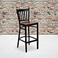 Flash Furniture Vertical Back Restaurant Bar Stool, Cherry/Black 1 thumbnail image