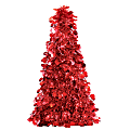Amscan 240598 Christmas Small Tinsel Trees, Red, Set Of 9 Trees