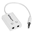 StarTech.com Slim Mini Jack Headphone Splitter Cable Adapter, White 1 thumbnail image