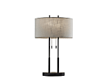 Adesso® Duet Table Lamp, 29"H, Taupe Shade/Antique Bronze Base