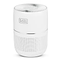 BLACK+DECKER HEPA Tabletop Air Purifier, 93 Sq Ft, 12-1/4"H x 8-15/16"W x 8-15/16"D, White