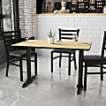 Flash Furniture Laminate Rectangular Table Top With Table-Height Table Bases, 31-1/8"H x 30"W x 48"D, Natural/Black