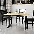 Flash Furniture Laminate Rectangular Table Top With Table-Height Table Bases, 31-1/8"H x 30"W x 48"D, Natural/Black 1 thumbnail image