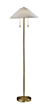 Adesso Claremont Floor Lamp, 60-1/2"H, Off-White/Antique Brass