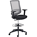 Lorell Swap Sit-To-Stand Chair - Black Fabric Seat - Nylon Frame - Armrest - 1 Each