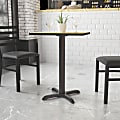 Flash Furniture Iron Restaurant Table X-Base With Table-Height Column, 28-1/2"H x 22"W x 22"D, Black