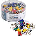 Business Source Colored Fold-back Binder Clips - Mini - 0.6" Width - 0.25" Size Capacity - 100 / Pack - Assorted - Steel 1 thumbnail image
