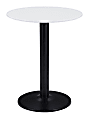 Zuo Modern Alto Round Bistro Table, 29-15/16"H x 23-5/8"W x 23-5/8"D, White/Black
