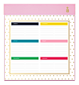 AT-A-GLANCE® Simplified Happy Stripe Weekly Planning Desk Calendar Pad, 9-3/4" x 10-3/4", Multicolor, Undated