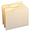 Smead® CutLess® File Folders, Letter Size, 1/3 Cut, 30% Recycled, Manila, Box Of 100
