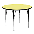 Flash Furniture 48" Round Thermal Laminate Activity Table With Standard Height-Adjustable Legs, Yellow