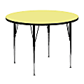 Flash Furniture 48" Round Thermal Laminate Activity Table With Standard Height-Adjustable Legs, Yellow 1 thumbnail image