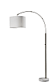 Adesso Simplee Rigley Arc Lamp, 71"H, White/Brushed Steel
