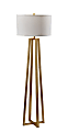 Adesso Simplee Oakley Floor Lamp, 58-1/2"H, Antique Brass/White