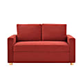 Lifestyle Solutions Serta Campbell Convertible Sofa, 35-1/2"H x 66-1/8"W x 37"D, Cinnamon/Natural