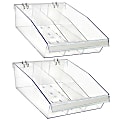 Azar Displays Deep Bin Tray Kits With Adjustable Dividers, 5-3/4”H x 11-3/4”W x 15-1/2”D, Clear, Pack Of 2 Bins 1 thumbnail image