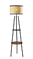 Adesso Simplee Shirley Shelf Floor Lamp, 61-3/4"H, Black/Paper