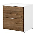 Bush Business Furniture Jamestown 29-5/7"W x 23-2/3"D Lateral 2-Drawer File Cabinet, Fresh Walnut/White, Standard Delivery