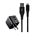 Ativa Charging Pack, Wall Charger, 2 USB, USB-A to Lighting Cable