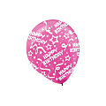 Amscan Latex Confetti Birthday Balloons, 12", Bright Pink, 6 Balloons Per Pack, Set Of 3 Packs