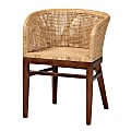 bali + pari Papua Rattan and Acacia Wood Dining Chair, Natural/Walnut
