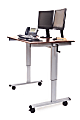 Luxor Crank 48"W Adjustable Stand Up Desk, Dark Walnut/Silver 1 thumbnail image