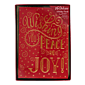 Markings by C.R. Gibson® Holiday Cards With Envelopes, 5 1/2" x 7 3/4", Wishing You Peace And Joy, Pack Of 16