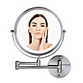 Ovente Wall-Mounted Vanity Makeup Mirror, Double-Sided, 8-1/2", Nickel
