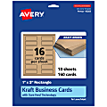 Avery® Printable Mini Business Cards With Sure Feed® Technology, Print-To-The-Edge, 1"x3", Kraft Brown, Pack Of 160 1 thumbnail image