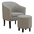Monarch Specialties Selena Accent Chair With Ottoman, Dark Gray
