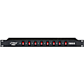 PylePro 8 Outlet Rack Mount Power Supply Center w/Each Outlet Switch - 8 - 120 V AC, 230 V AC - 1U - Rack-mountable