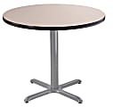 National Public Seating Round Café Table, X-Base, 30"H x 36"W x 36"D, Gray Nebula/Gray