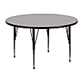 Flash Furniture 48" Round HP Laminate Activity Table With Short Height-Adjustable Legs, Gray