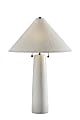 Adesso Waylon Table Lamp, White/White Boucle Fabric Shade 1 thumbnail image