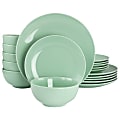 Elama Luna Porcelain Dinnerware Set, Mint, Set Of 18 Pieces
