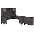 Bush Furniture Somerset 72"W L-Shaped Desk With Hutch And Lateral File Cabinet, Storm Gray, Standard Delivery 1 thumbnail image