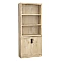 Sauder Aspen Post 71"H 5-Shelf Bookcase With Doors, Prime Oak® 1 thumbnail image