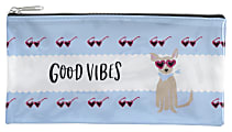 Office Depot® Brand PVC Pencil Pouch, 4-1/2" x 1/4", Good Vibes