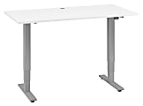 Move 40 Series by Bush Business Furniture Electric Height-Adjustable Standing Desk, 60" x 30", White/Cool Gray Metallic, Standard Delivery